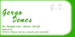 gergo dencs business card